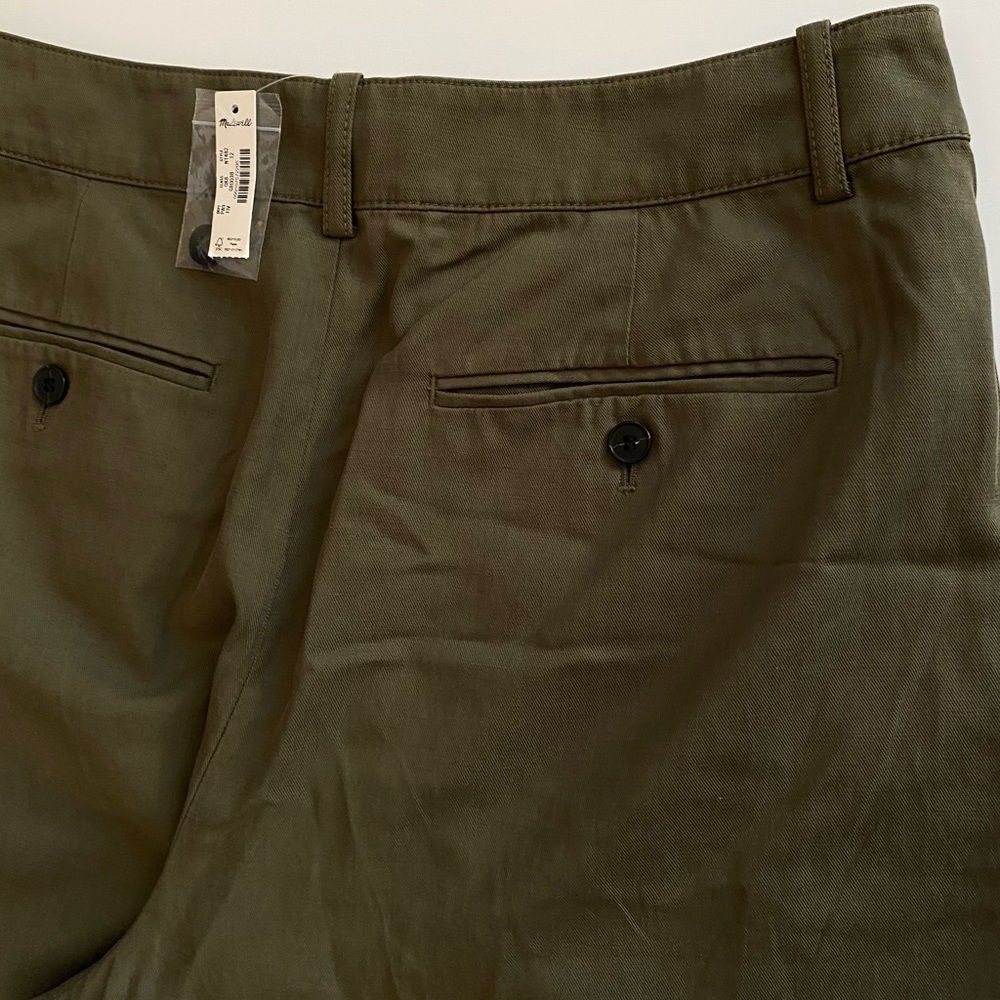 NWT 🫒 Madewell Harlow Wide-Leg Pants, Full Length, Linen Blend, Olive Green, 12 - Picture 14 of 16